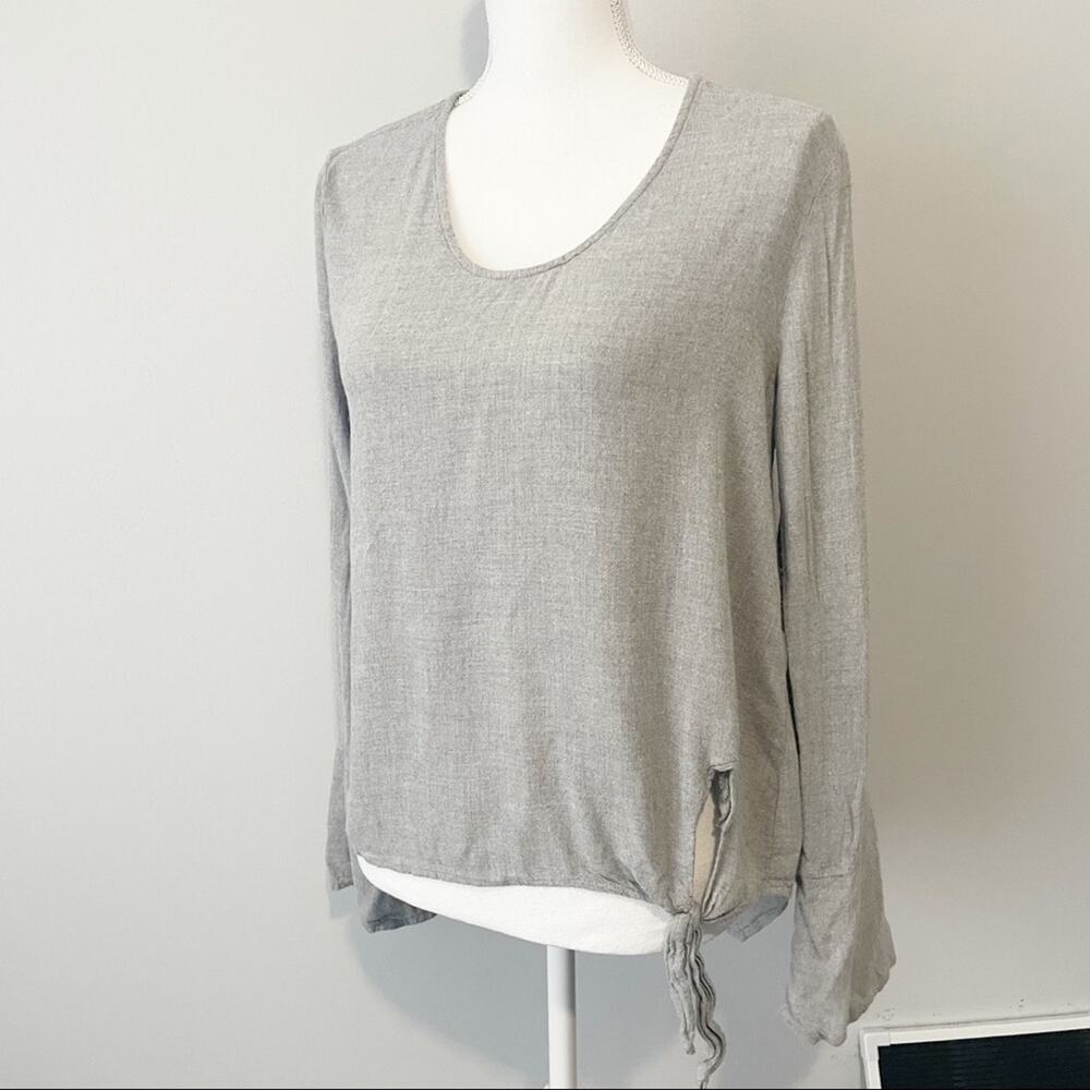 Cloth & Stone gray side tie top high low soft size small Anthropologie - Picture 7 of 9